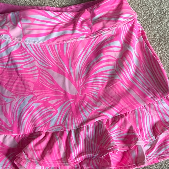 Lilly Pulitzer Hot Pink & Light Pink Palm-Print Ruffle Skirt - Picture 3 of 6